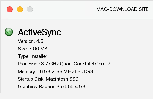 microsoft activesync 4.5 for mac